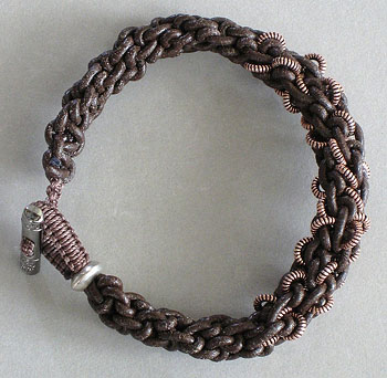 Chinese knotted leather bracelet