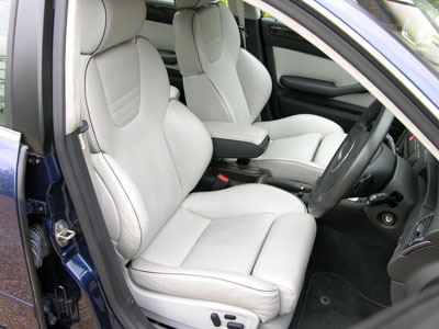 Leather seats in car